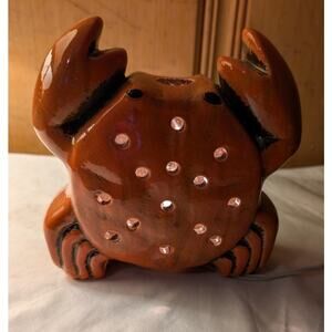 Porcelain Crab Desk Lamp Working! 6" X 5.5" Unique